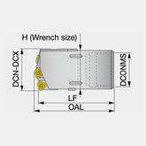UNIDEX STS-IN Indexable drill head with internal single-start thread for single tube system (STS), diameters adjustable, tool diameter ø38.00 - ø106.99 mm, CICT = 3 - Big-tools Industrial Supply Tools for Metal Cutting